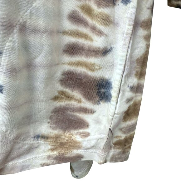 LOGO Lori Goldstein Tunic Tee Plus Size 1X Tan Boho Tie Dye Pockets Womens Top - Picture 7 of 10